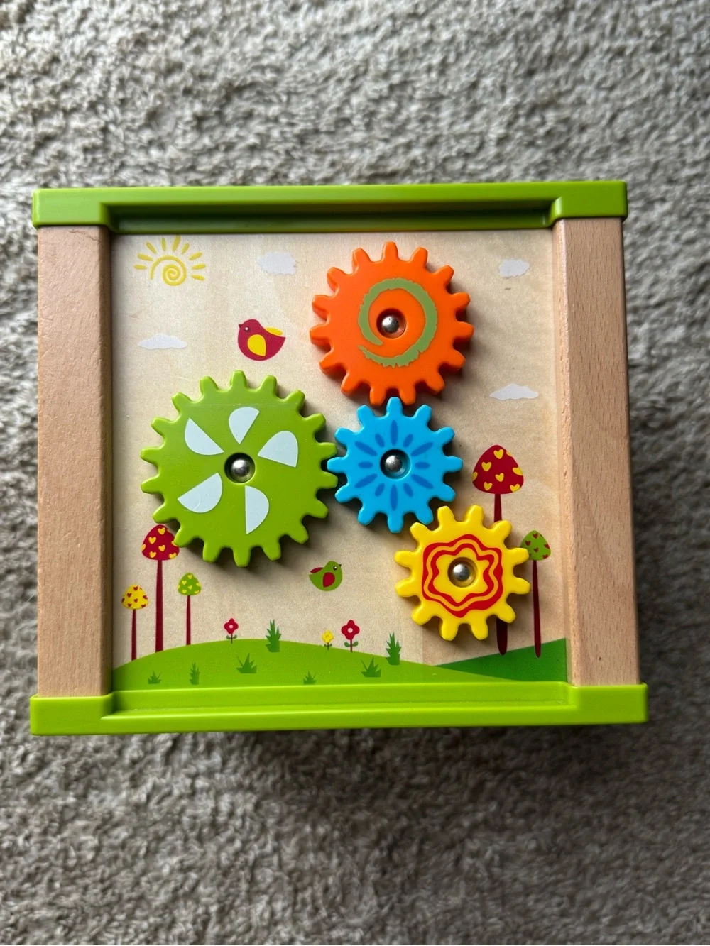 Wooden Activity Cube Montessori Learning Toy Bead Maze Shape Sorter Clock Abacus